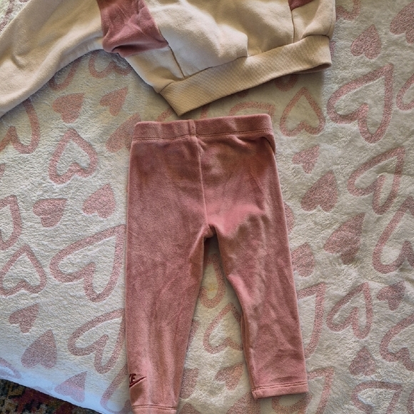 Nike Pink and Cream Velour Kids' Hoodie Set - Picture 8 of 8